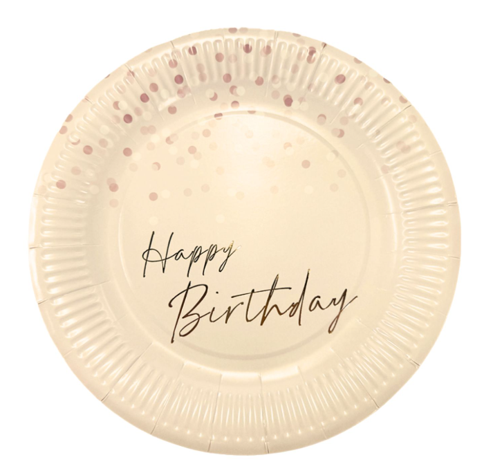 Plato 9" Happy Birthday Rose Gold C/8