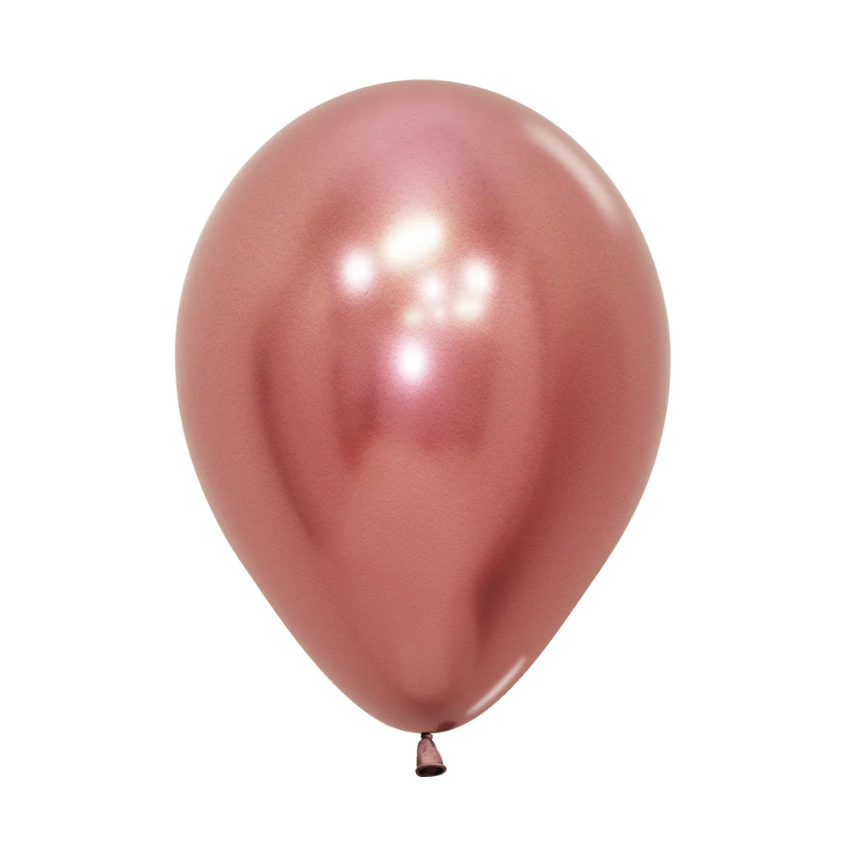Globo 5" Latex Reflex Dorado Rosado C/1