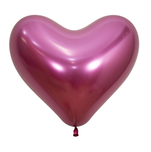 Globo 14" Corazon Reflex Fucsia C/1