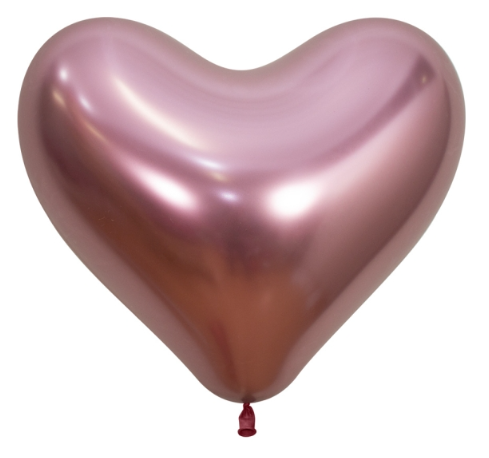 Globo 14" Corazon Reflex Rosado C/1