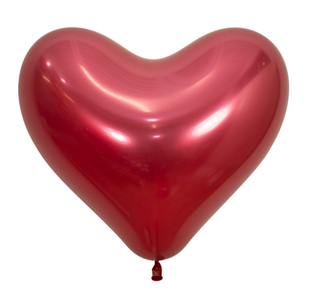 Globo 14" Corazon Reflex Cristal Rojo C/1