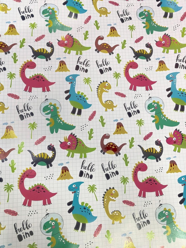Papel de Envoltura Hello Dino C/1
