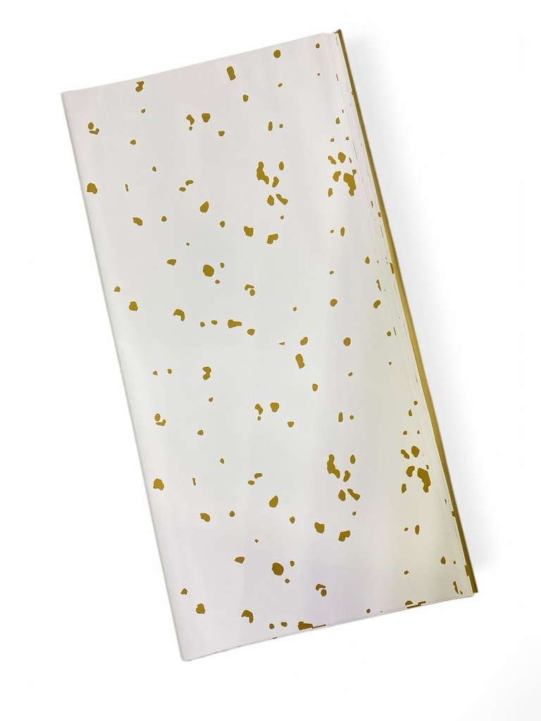 Papel Coreano Confeti Blanco Con dorado C/1