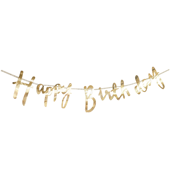 Guirnalda Happy Birthday Foil Dorado C/1
