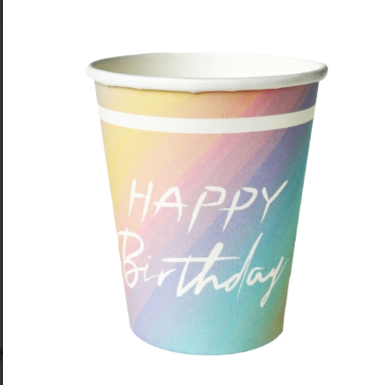Vaso 9oz Rainbow C/8