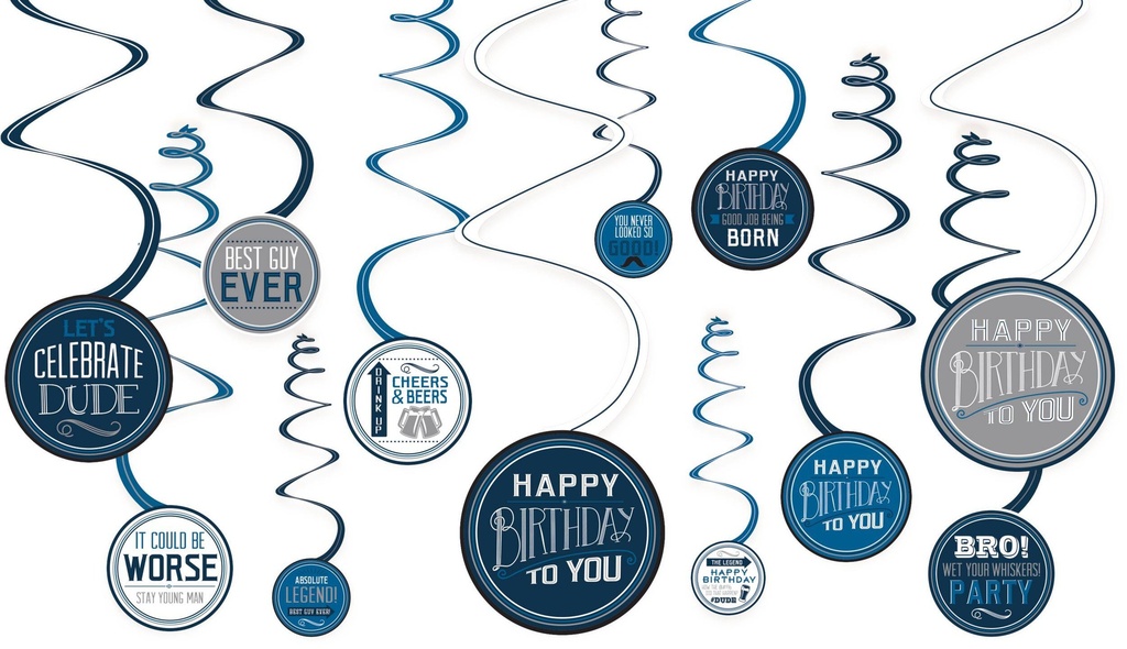 Swirl Decorations HBD Edades C/12