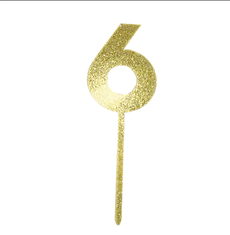 Cake Topper Numero 6 C/1