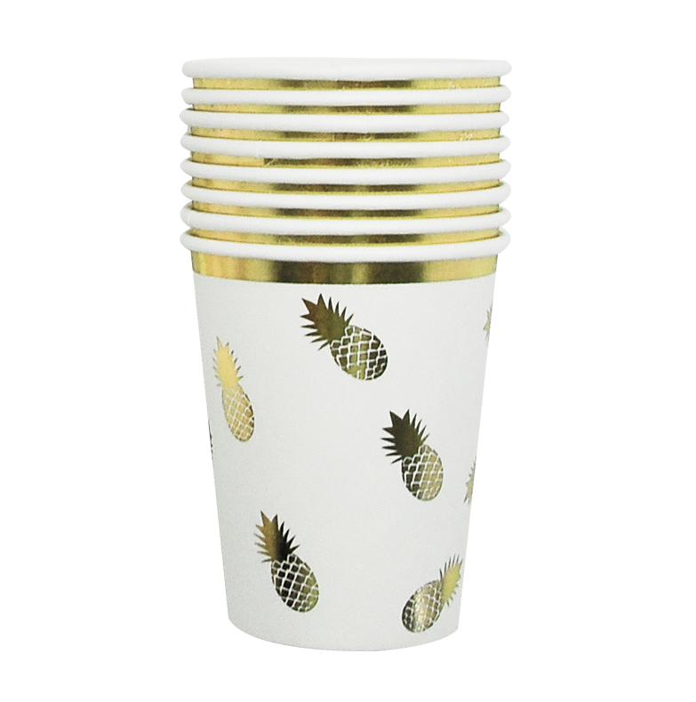 Vaso 9oz Piña Foil C/8