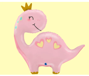 Globo 9" Dino Rosa C/1