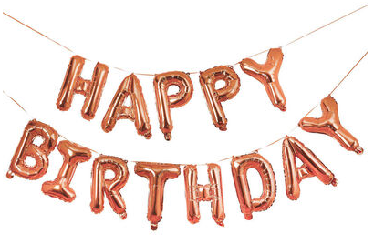 Balloon Garland Rose Gold Happy Birthday C/1