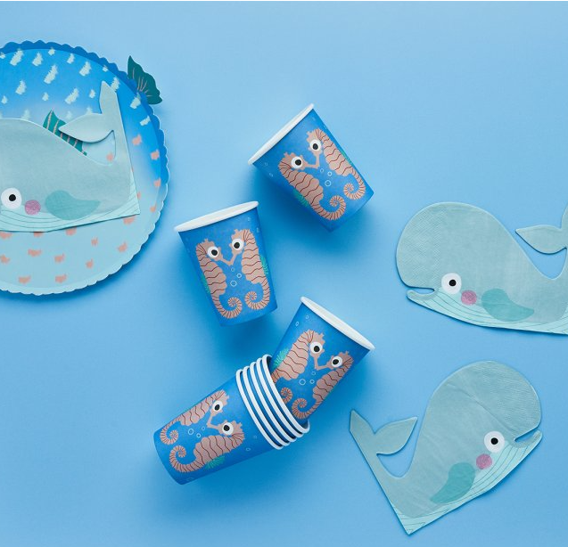 Vaso 9oz Peces C/8