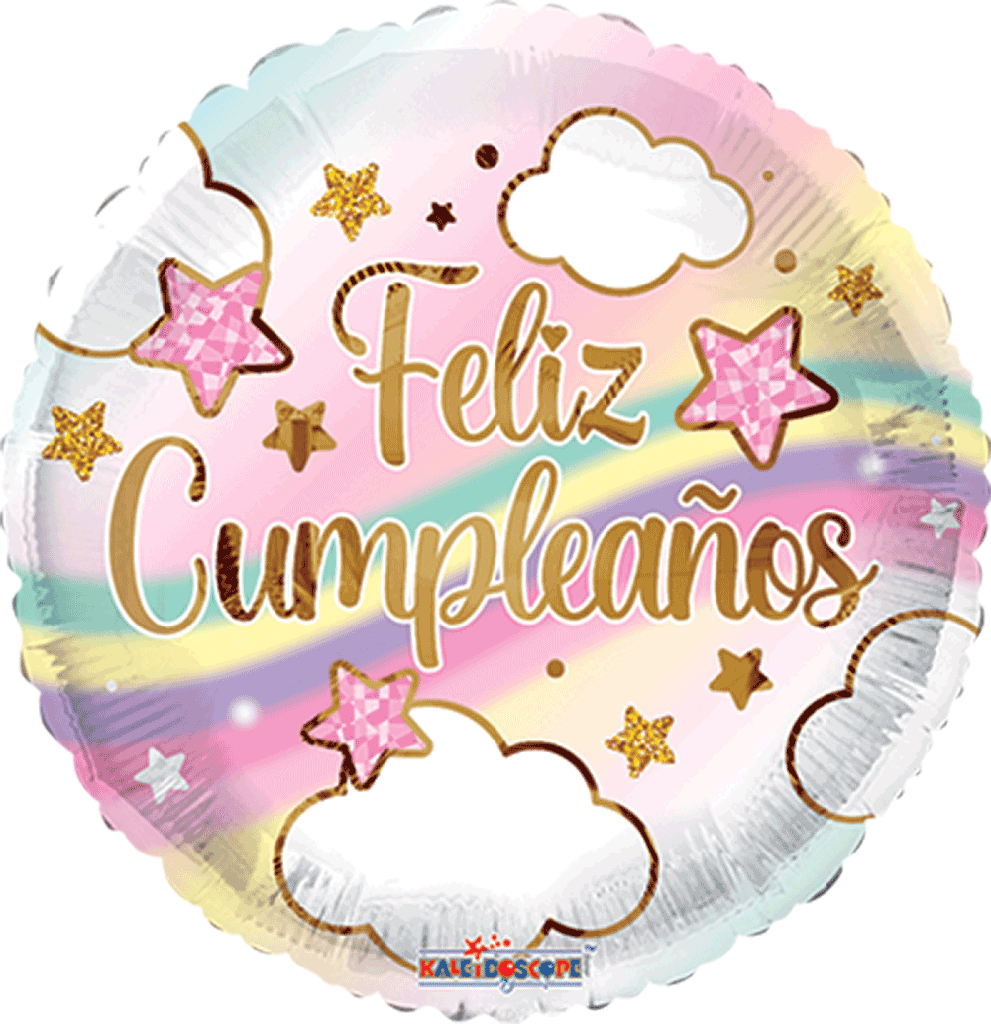 Globo 4" Cumple Nubes Y Arcoiris C/1