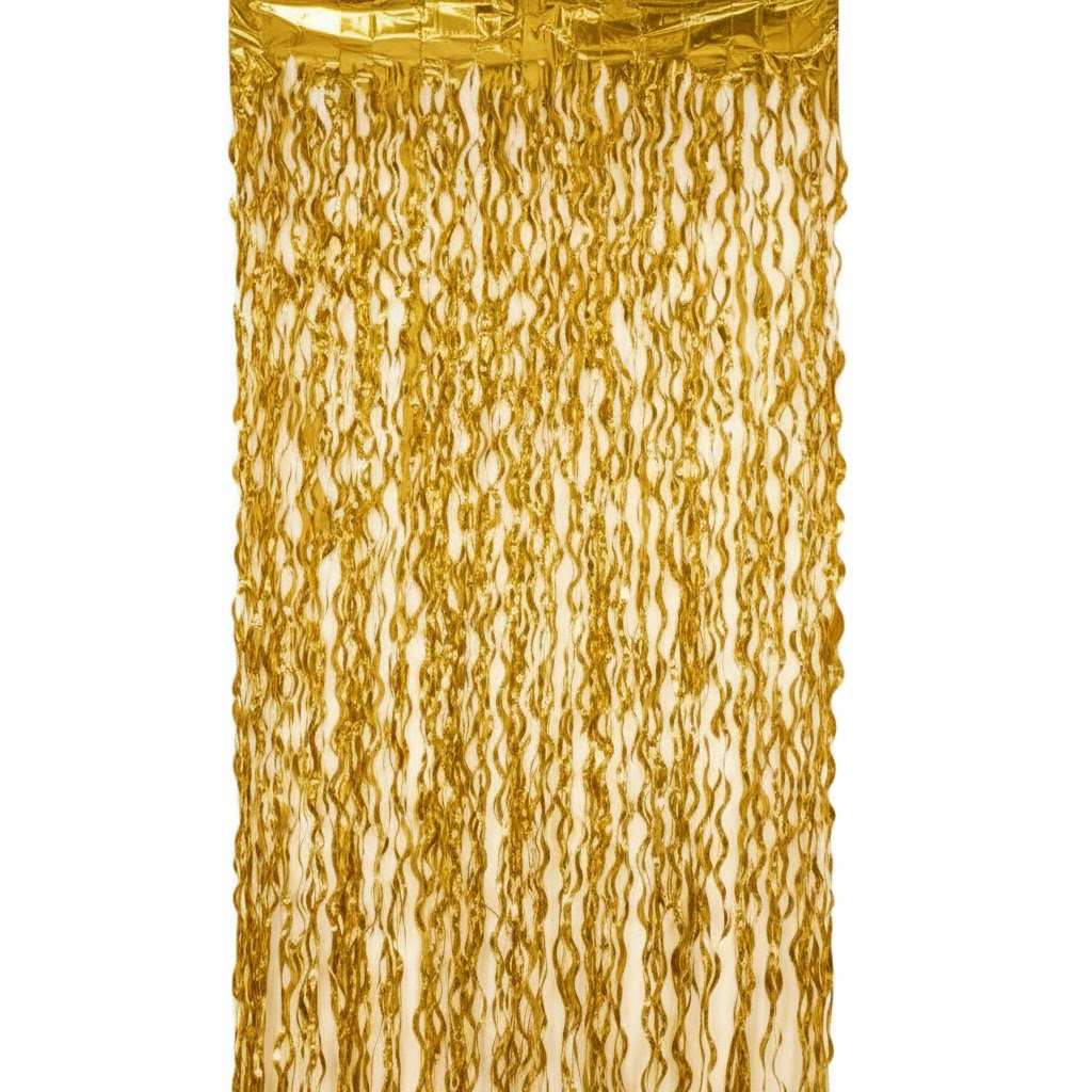 Cortina Oro Metalica Ondulada C/1