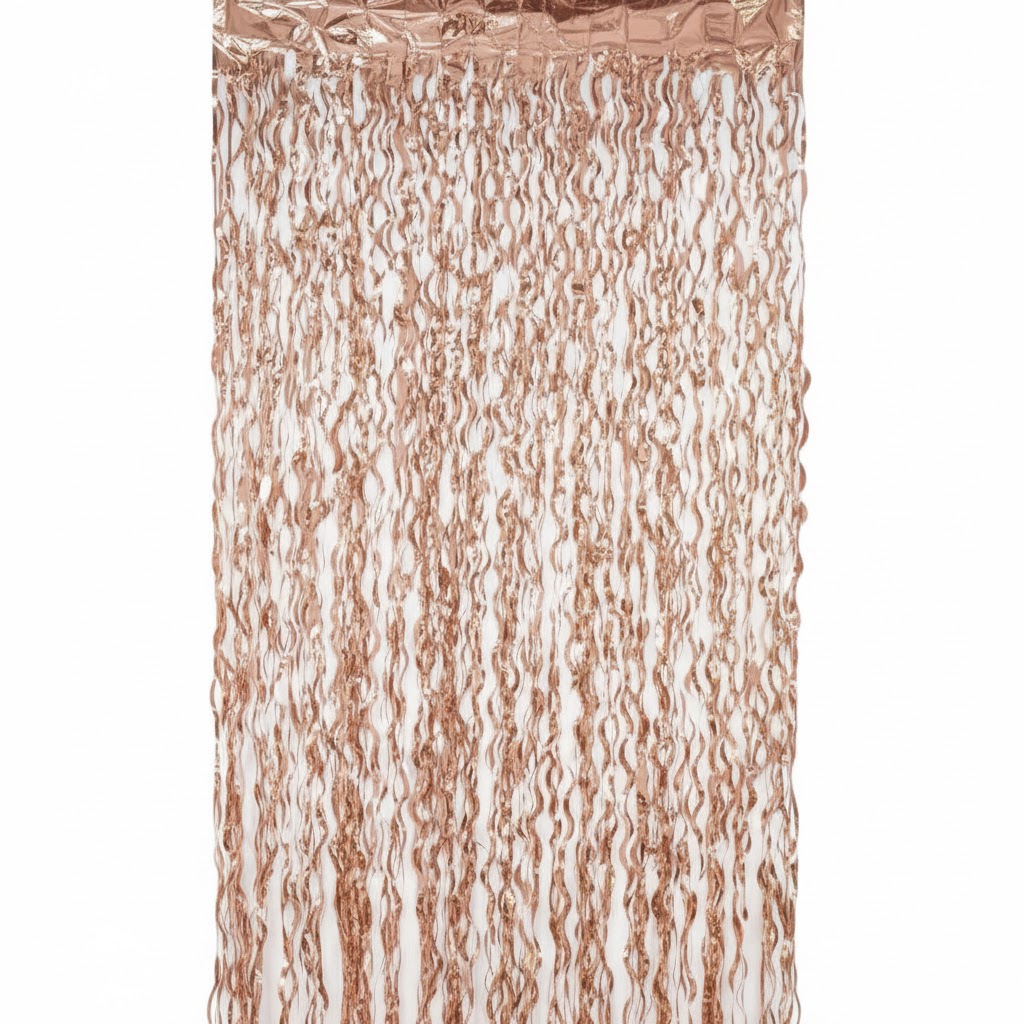 Cortina Oro Rosa Metalica Ondulada C/1