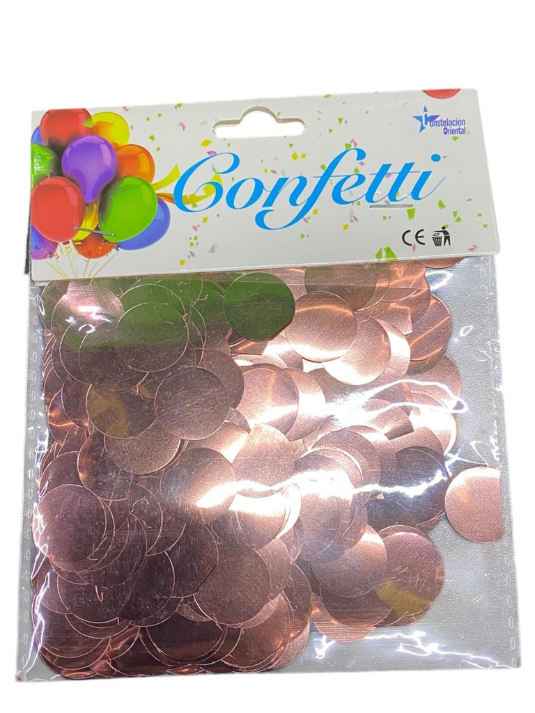 Confetti Metalico Para Globo Rosa Dorado C/1