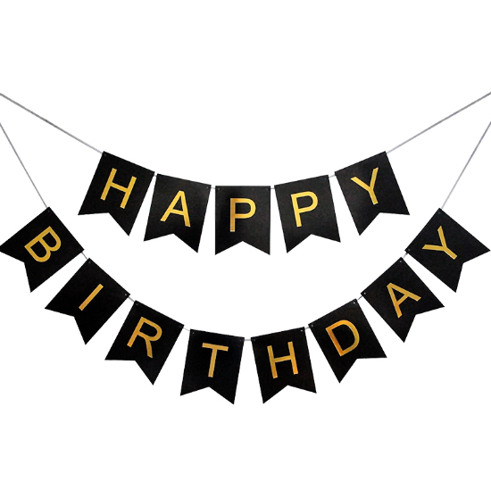 Banner Happy Birthday Negro C/3.3m