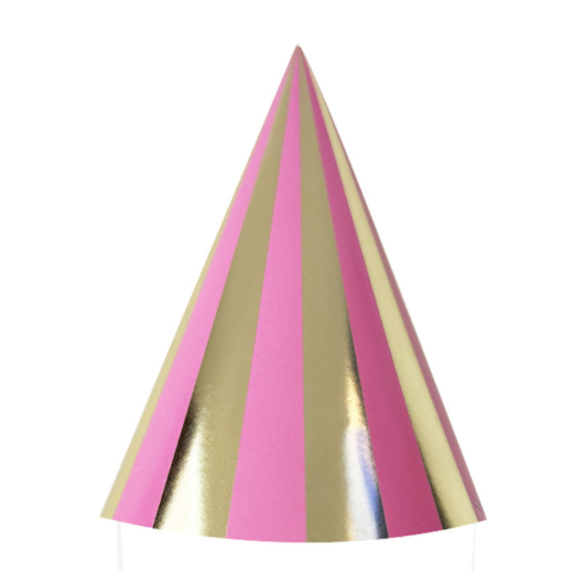 Gorritos De Papel Rosa C/6