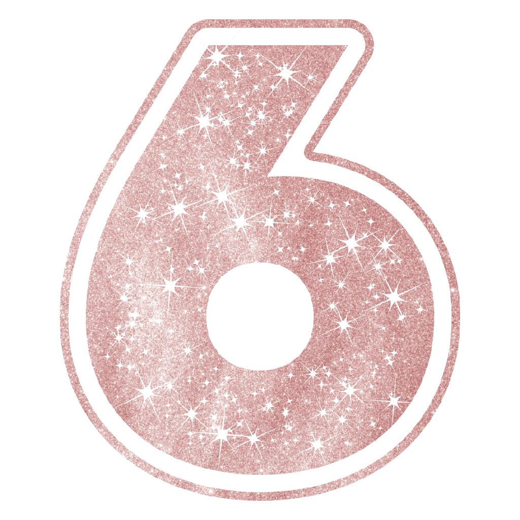 Figura de Plastico Numero 6 Rosa C/1