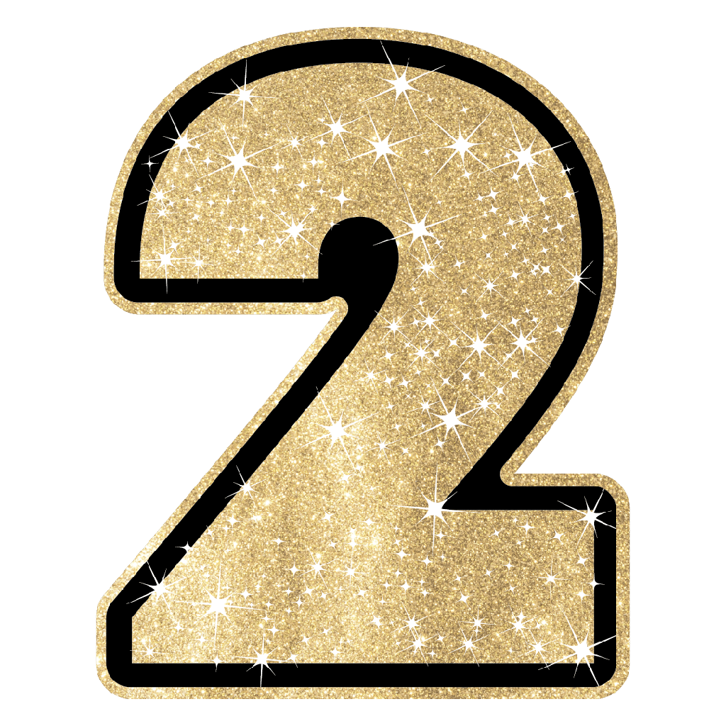 Figura de Plastico Ch Numero 2 Dorado C/1