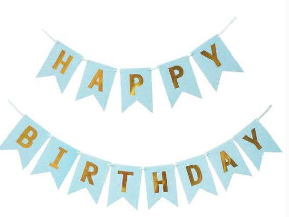 Banner Happy Birthday Azul C/3.3m