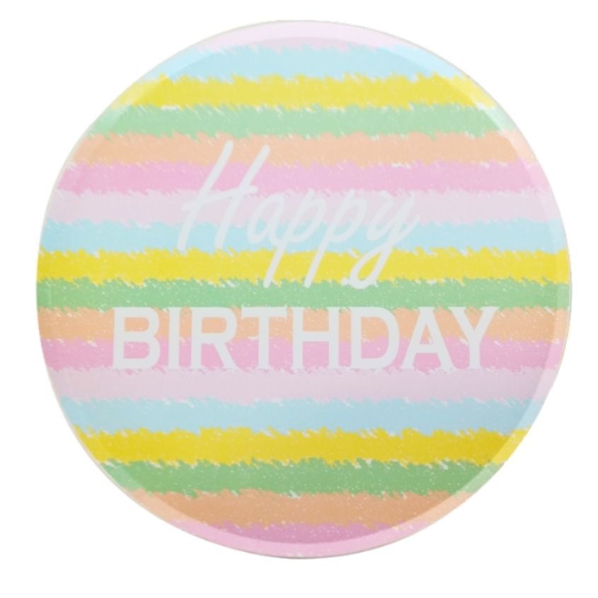 Plato 10" HBD Colores Pastel C/10