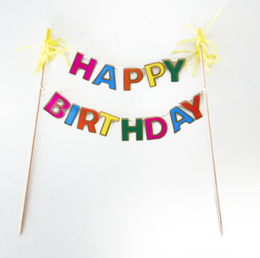 Cake Topper Happy Birthday Colores C/1