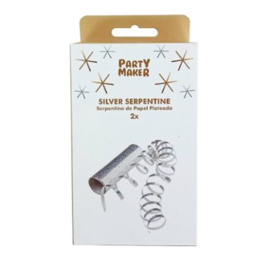 Serpentinas De papel Plata Silver C/2