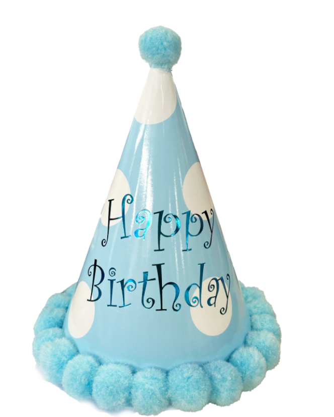 Gorrito Con Pompones Azul C/1