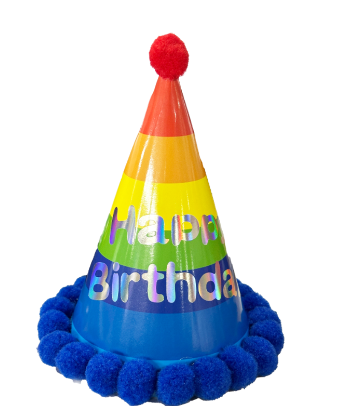 Gorrito Con Pompones Azul Rey C/1