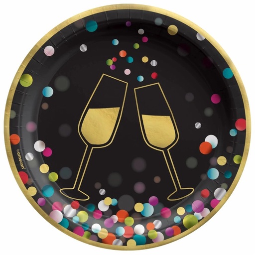 [40.742906] Plato 7" HNY Colorful Confetti C/20