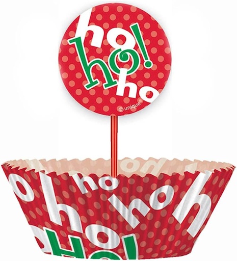 [30.91173 ] Cupcake Kit Ho Ho Ho Navidad C/12