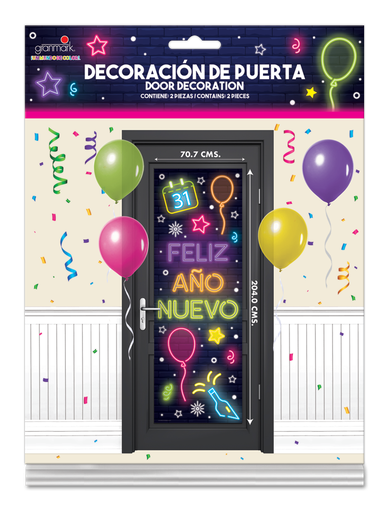 [15.6136/14] Decoracion De Puerta Año Nuevo Colores