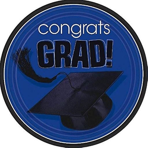 [40.759945.105] Plato 9" Congrats Grad Azul C/18