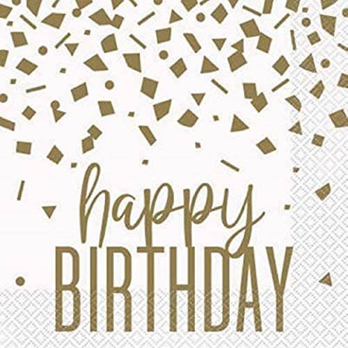 [30.78432] Servilleta G Confetti Gold Birthday C/16