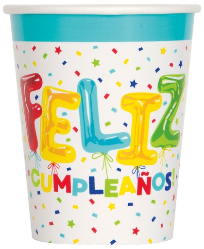 [30.74716] Vaso Feliz Cumpleaños C/8