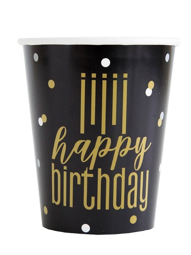 [30.73186] Vaso Metallic Happy Birthday C/8