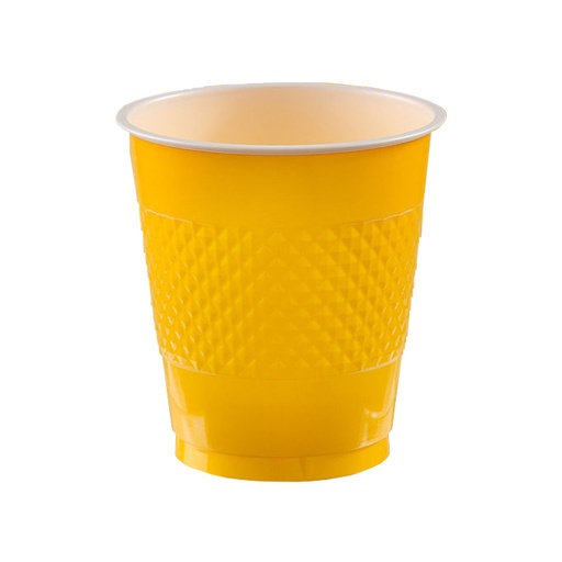 [11.8885/4] Vaso Plastico 12oz Amarillo Tropical C/20