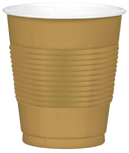 [11.8885/19] Vaso Plastico 12oz Oro C/20