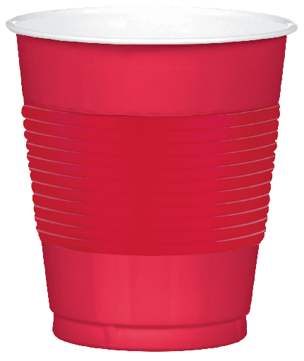 [11.8885/6] Vaso Plastico 12oz Rojo C/20
