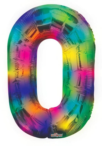 [196.16373-34] Globo 36" Numero 0 Multicolor C/1