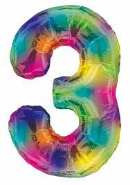 [196.16376-34] Globo 36" Numero 3 Multicolor C/1