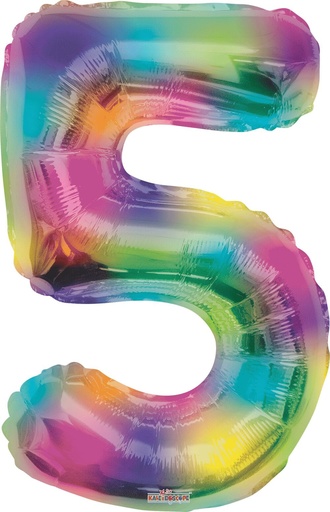 [196.16378-34] Globo 36" Numero 5 Multicolor C/1