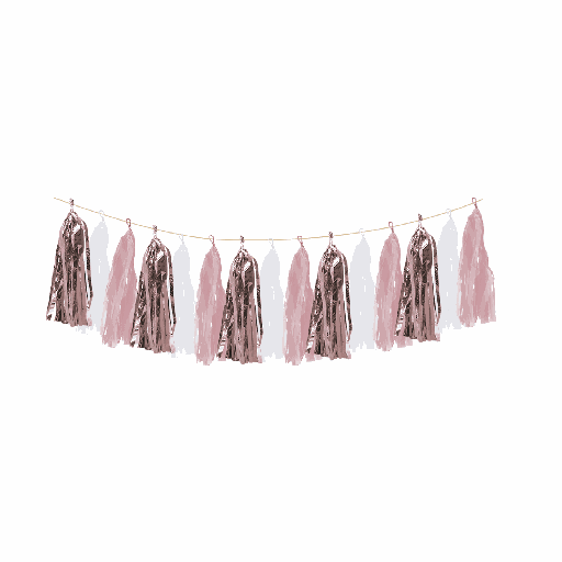 [16.5478/3] Guirnalda Pompones Rosa Metalico C/1