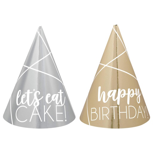 [41.251060] Mini Party Hat HBD Plata / Oro C/12
