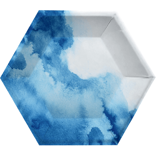 [20.354081] Plato 10" Hexagonal Azul Elise C/8