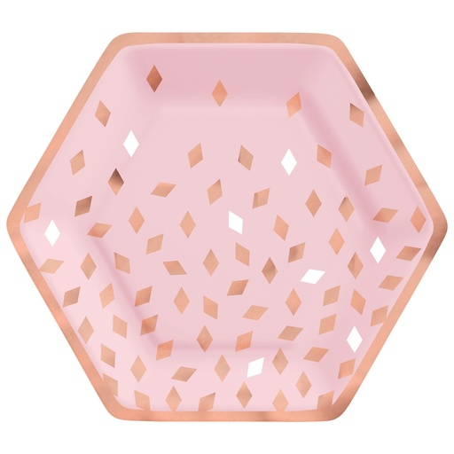 [40.552583] Plato 9" Hexagonal Blush Birthday C/8