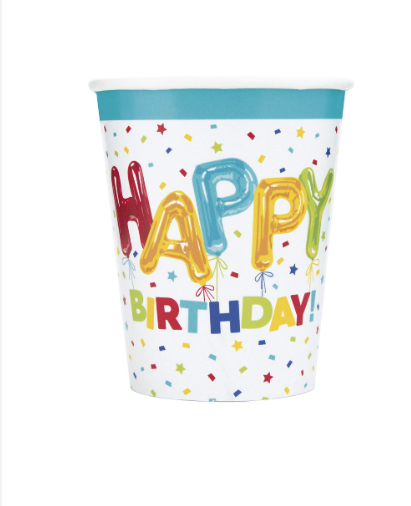 [30.73106] Vaso Happy Birthday Balloon C/8