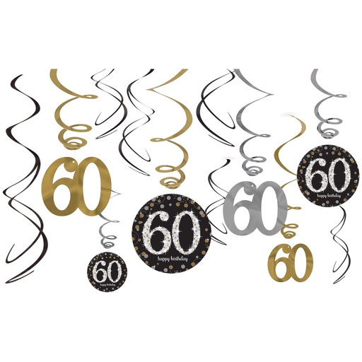 [41.670480] Swirl Decorations HBD 60s Sparkling Celebration C/12