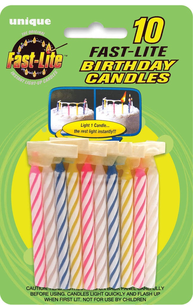 Fast-Lite Birthday Candles C/10 | PartyStore