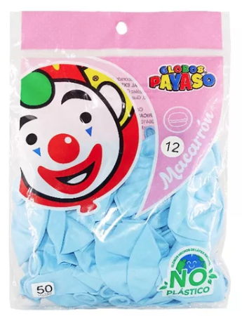 [50. 45171] Bolsa De Globos 12" Macarron Mora Azul C/50